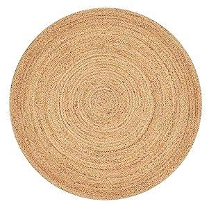Savi Home Hand Woven Jute Braided Rug, 6' Round - Natural, Reversible Area Rugs for Living Room, Farmhouse, Kitchen, Handcrafted 6 Feet Round Area Rugs - Natural