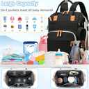 SHITIESHOU Diaper Bag Backpack Baby Bag, Baby Girl Boy Diaper Bag for Dad Mom with Pad, 16 Pockets, Pacifier Case, Large Diaper Bags Unisex for Travel (Black)