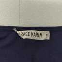 GRACE KARIN 2025 Womens Tops Elegant Peplum Top Wrap V Neck Puff Short Sleeve Summer Tops Blouse, Navy Blue, M