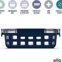 Ello Duraglass 3.4 Cup Meal Prep Sets 6Pc, 3 Pack Set- Glass Food Storage Container with Silicone Sleeve and Airtight BPA-Free Plastic Lids, Dishwasher, Microwave, and Freezer Safe, Berry