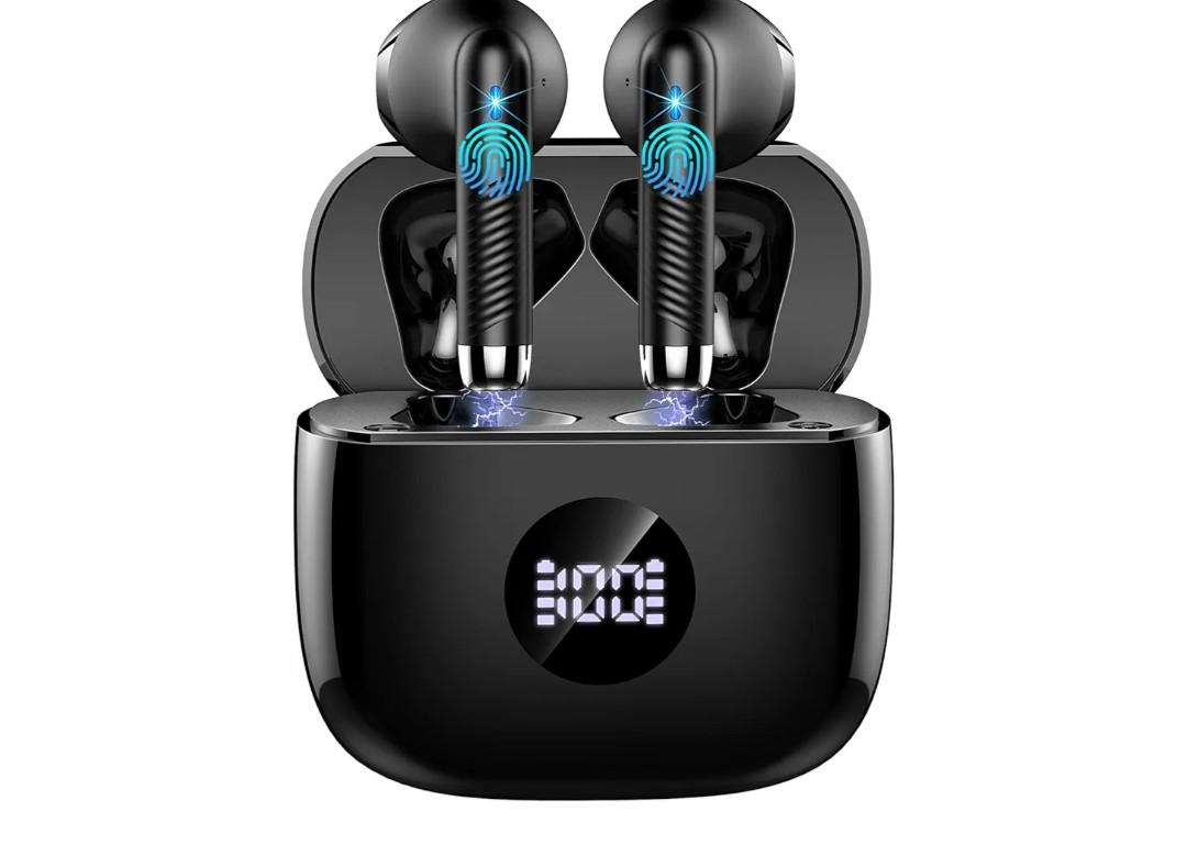 Wireless Earbuds, Bluetooth Headphones 5.4, in Ear Earphones with 4 ENC Noise Cancelling Mics, 48H Playback HiFi Stereo Earbuds with Mini Case, IP7 Waterproof Ear Buds with USB C Charging, LED Display