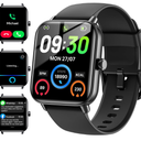 Smart Watches for Men Women Android & iPhone, Alexa Built-in, 1.85" Fitness Tracker with Answer/Make Calls, IP68 Waterproof Fitness Watch,Heart Rate, Sleep, SpO2 Monitor,Pedometer, Black