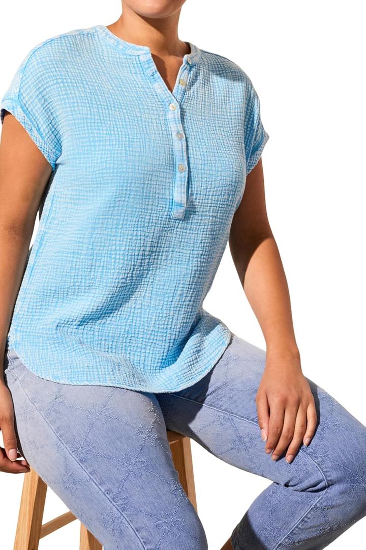 Tribal Womens Short Sleeve Fashion Casual Blouse (M)