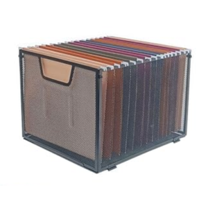 SREGGSIY Metal Mesh File Baskets,Hanging File Folder Organizer,Office File Box,Letter Size,Black 1