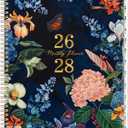 Monthly Planner/Calendar 2026-2028 - Monthly Calendar 2026-2028, July 2026 - June 2028, 9" x 11", 2 Years monthly Planner with Tabs, Contacts + Back Pocket + Twin-wire Binding - Floral