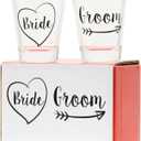 4 x Bride and Groom Shot Glass Set