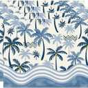 XCHI Blue Watercolor Coconut Palm Seawater Summer Placemats Set of 8 Table Mats 12x18 Inch