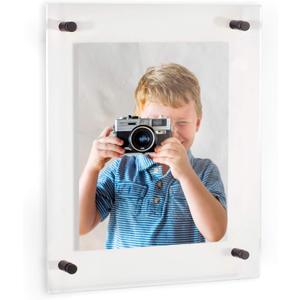 ArtToFrames Floating Acrylic Frame for Pictures Up to 16x20 inches (Full Frame is 20x24) with Black Standoff Wall Mount Hardware, Acrylic-109-16x20-72