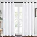NICETOWN White Room Darkening Bedroom Curtain 84 inches Length - (50% Blackout) Grommet Room Darkening Window Treatment Sound Dampening Thermal Drape for Living Room (W52 x L84, 1 Panel)