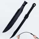 High Strength Polypropylene Martial Arts Training Sword - Unbreakable PP Plastic with Leather Sheath, Dragon Hilt DesignBlack Practice Katana Sword For Role-Playing and Stage Performance