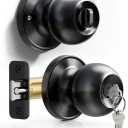 2 Pack Veise K01 Keyed Entry Door Knob with Lock & Key