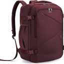ECOHUB Carry On Travel Backpack, Expandable Airlines Personal Item Bag 18x14x8, Water Resistant 17 inch Laptop Backpack Flight Approved, 12 Pockets 30L Work Backpacks with Wet Pocket & Cable Slot, Red