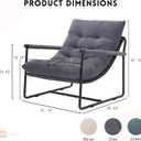 Accent Chair, Comfy Living Room Chair with Soft Cushion, Upholstered Armchair with Metal Frame for Bedroom Balcony Reading Room (Gray,Set of 1)