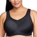 Full Figure Plus Size High Impact Wonderwire Sports Bra Underwire #9066 (38J, Black)