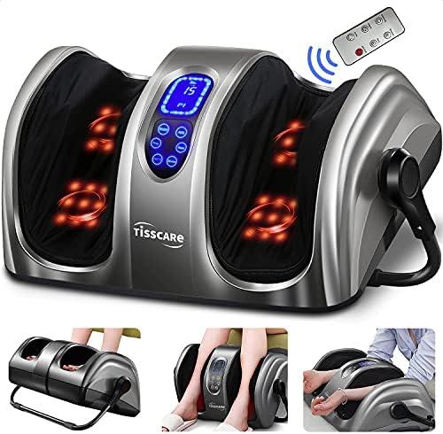 TISSCARE Shiatsu Foot Massager with Heat: FSA HSA Eligible Foot Massager for Neuropathy, Plantar Fasciitis and Pain Relief-Massage Feet/Leg/Calf/Ankle at Home/Office, Gifts for Women and Men(Gray)