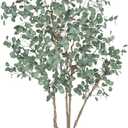 8FT Artificial Eucalyptus Tree Indoor, Tall Faux Eucalyptus Plant with Pre-Potted Realistic Silk Leaves and Trunk, Fake Eucalyptus Tree for Office Living Room Bedroom Foyer Porch Home Corner Decor , Black 