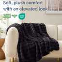 Faux Fur Throw Blanket - King Size Bubble Blanket - 90" x 108", Black
