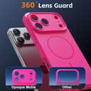 3 x Magnetic for iPhone 17 Pro Max Case, [Matte Solid Color] [Full Camera Protection] Protective Case for iPhone 17 Pro Max - Hot Pink