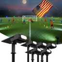 EZVALO Solar Spot Lights Outdoor IP67 Waterproof, Adjustable Solar Landscape Lights, 3 Lighting Modes Solar Spotlights for Outside Yard Garden Plant Trees Pathway Flag (Cool White-6Pack)