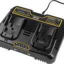 Futurebatt DCB102 Charger Replacement for Dewalt 12V 20V 60V Max Dual Fast Charger Station Battery Charger DCB203 DCB204 DCB205 DCB206 DCB201 DCB120 DCB127 (2 USB Ports)