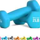 Balelinko Rubber Grip Encased Dumbbell Cast Iron Weight with Anti-Slip Handle Dumbbell -Strength Training Equipment - Home Gym Accessories - Full Body Workout - Muscle Building (Blue), 2 Lb