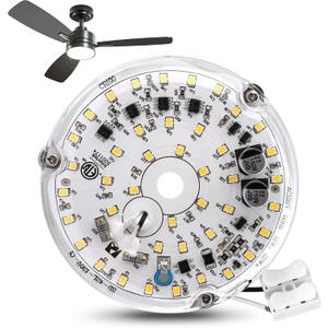 4 Inch 18w Universal Ceiling Fan Light Kit, 6000K 1800LM 120V LED Ceiling Fan Light Kit Replacement, Dimmable LED Retrofit Kit, Fan Light Kits for Ceiling Fan(White)