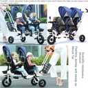 Baby Twin Kids Tricycle,360Swivel Seat,Adjustable Carport and Seat Backrest,Can Be Turned to Push The Guardrail Parasol Convertible Stroller,Gray