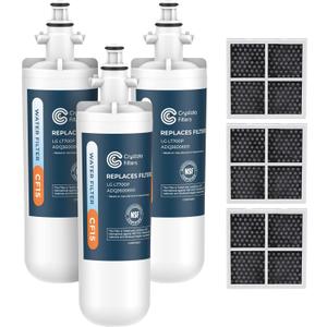 Crystala Filters Replacement for LG LT700P/ADQ36006101 Water Filter, NSF 42 Compatible with Kenmore Clear 9690, 469690, ADQ36006101, ADQ36006102, LFX28968ST & LT120F, 3 Packs