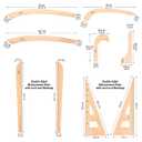 7 Piece Beech Wood Sewing Ruler Set, Wooden Pattern Making & Drafting Tools for Dressmaking Tailoring & Fashion Designer, with Straight Edge, Triangle, French & Hip Curve & Vary Form Curve