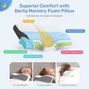 Derila Cervical Queen Size Pillow for Sleeping - Support Pillow for Side, Back, Stomach Sleepers - Contour Best Bed Pillows for Sleeping (1 Pillow | White)