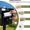 XL Post-Mount Mailbox, Weather Resistant, Large Outdoor Mailboxes, Galvanized Steel Heavy Duty Mailbox, Easy to Install, Flag Included, Anti-Theft Locking Mailbox with 2 Keys