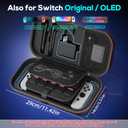 Auarte [Charge inside] Carrying Case for Nintendo Switch 2 2025 / Switch OLED / Switch with Adapter and for Joy Cons Storage, Travel Case for Switch 2 Console with 22 Game Card Storage (Carbon Black)