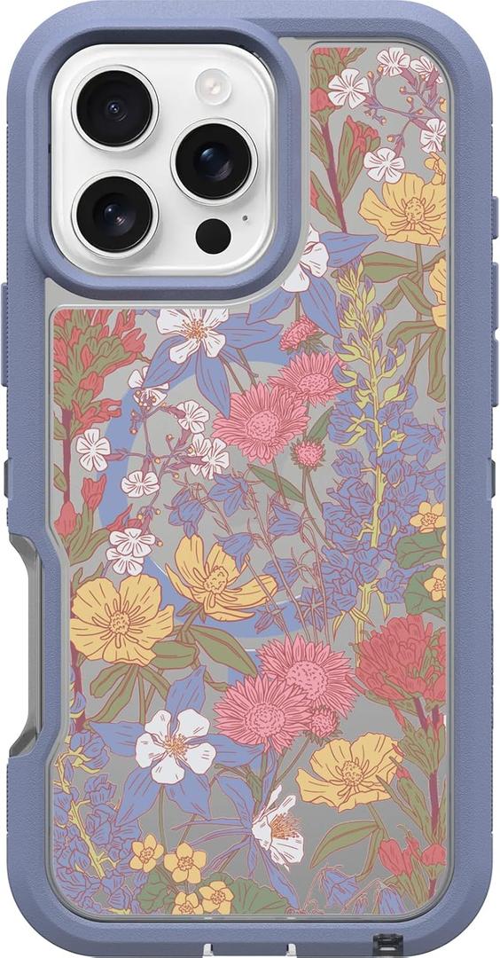 OtterBox iPhone 16 Pro Max Defender Series XT Clear Case - Floral Purple