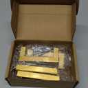 goldenwarm Brushed Brass Cabinet Handles Drawer Pulls and Knobs 5 Pack - LSJ12GD76 Stainless Steel 3 in Bar Handle Knob Pull Fine-Brushed Satin Gold Furniture Hardware (3in hole centers)