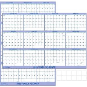 32" x 48" 2026 Wall Calendar, Folded Wet & Dry Erase Wall Calendar 12 Month, Yearly Laminated Wall Calendars, Reversible Annual Planner, Horizontal/Vertical, with Julian Dates