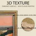 Vintage Carved Gold Frame Canvas Wall Art 3D Textured Abstract Mountain Relief Painting Picture Wall Decor Watercolor Boho Iandscape Poster Print Artwork for Living Room Bedroom Home Decoration