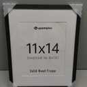 upsimples 11x14 Picture Frame, Natural Solid Wooden Picture Frames, Display 8x10 with Mat or 11 x 14 Without, Vertical or Horizontal Wall Hanging, 1 Pack, Black