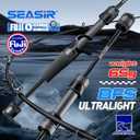 SEASIR Riveria Ultralight Fishing Rod, BFS Spinning Baitcasting Rod, 40T Carbon Fiber Baitcaster Rod, 10 Piece Casting Rod for Freshwater Bass Trout, Fuji O Ring Guide, EVA Handle, Fast, Black, RiveriaC602-UL-F