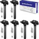 Set of 6 Iridium Spark Plug Ignition Coil Compatible with Avenger Grand Caravan Dodge Journey Jeep Wrangler Chrysler 200 300 Town & Country RAM 1500 2500 3500 Durango 3.6L V6 UF648 9407