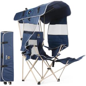 Nice C Canopy Camping Chair with Fan, Folding Umbrella Chair (1 Pack, Blue)