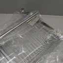 TQVAI Over Sink Dish Drainer Drying Rack, Stainless Steel Foldable Wall Mounted Dish Racks with Drainboard Hanging Rod and Sponge Holder, Silver