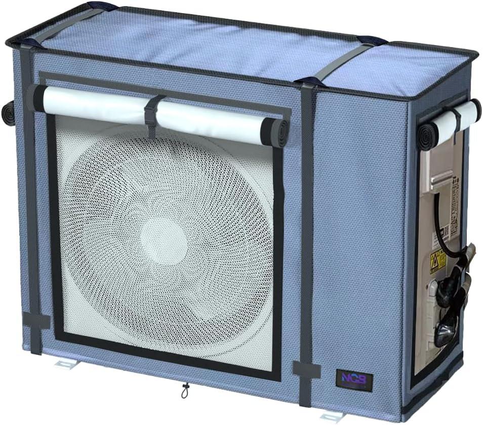 NGB Mini Split Cover for Air Conditioner Outdoor Units with 600D Waterproof Material, UV, Dust, Wind and Snow Resistant, Maximum Size 32.3Lx13.7Wx24H in, Can be Used While Running, Grey. (Gray)