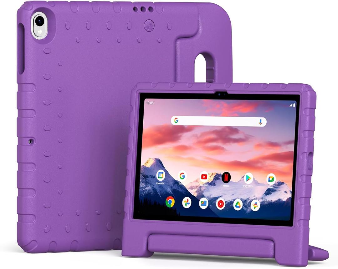 Bolete Kids Case for Onn 10.1 Tablet Case 2024 Gen 4 (Model:100135925),Kidfriendly Shockproof Soft EVA Adjustable Stand Cover for Onn Tablet 10.1 Inch 2024, Purple