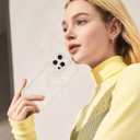 Compatible with iPhone 13 Pro Case, White Floral Flower Aesthetic Design for Girls Women Full Camera Lens Soft Silicone Shockproof Protective Cover