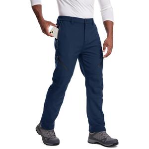 Men's Snow Ski Waterproof Fleece Lined Pants Winter Insulated Outdoor Hiking Mountain Softshell XXL