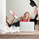 Senior 2026 Sign Wooden White Graduation Photo Props Graduation Decorations Class of 2026 Table Centerpiece Senior 2026 Sign for 2026 Party Decorations Supplies