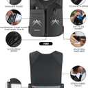 REVALI Running Vest, USA Original Patent, Zip Reflective Running Vests with 500ml Hydration Bottle, Adjustable Waistband & Breathable Material, Chest Pack Gear Phone Holder for Men & Women (Small-Medium, Black)