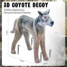 Hunting Decoy Coyote Decoy - Lifelike Portable Fake Wolf with Air Pump & Stakes - Repels Geese, Deer, Rabbits - Large PVC Wolf Deterrent for Coyote Hunting, Repels Deer Geese Rabbits, Portable Outdoor