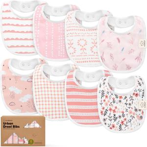 8-Pack Organic Baby Bibs for Boys, Girls - Soft Cotton Drooling and Teething Bibs for Baby Girl & Boy, Extra Absorbent, Easy To Clean & Put On for Toddler, Newborn, Infant 0-24 Months (Sweet Charm) 8-Pack Organic Baby Bibs for Boys, Girls - Soft Cotton Drooling and Teething Bibs for Baby Girl & Boy, Extra Absorbent, Easy To Clean & Put On for Toddler, Newborn, Infant 0-24 Months (Sweet Charm)