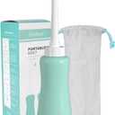 Hibbent Portable Bidet Sprayer and Travel Bidet with Hand Held Bottle for Personal Cleansing, Extended Nozzle Spray for Childbirth, Personal Hygiene, Outdoor, Camping with Travel Bag- 22oz/ Green